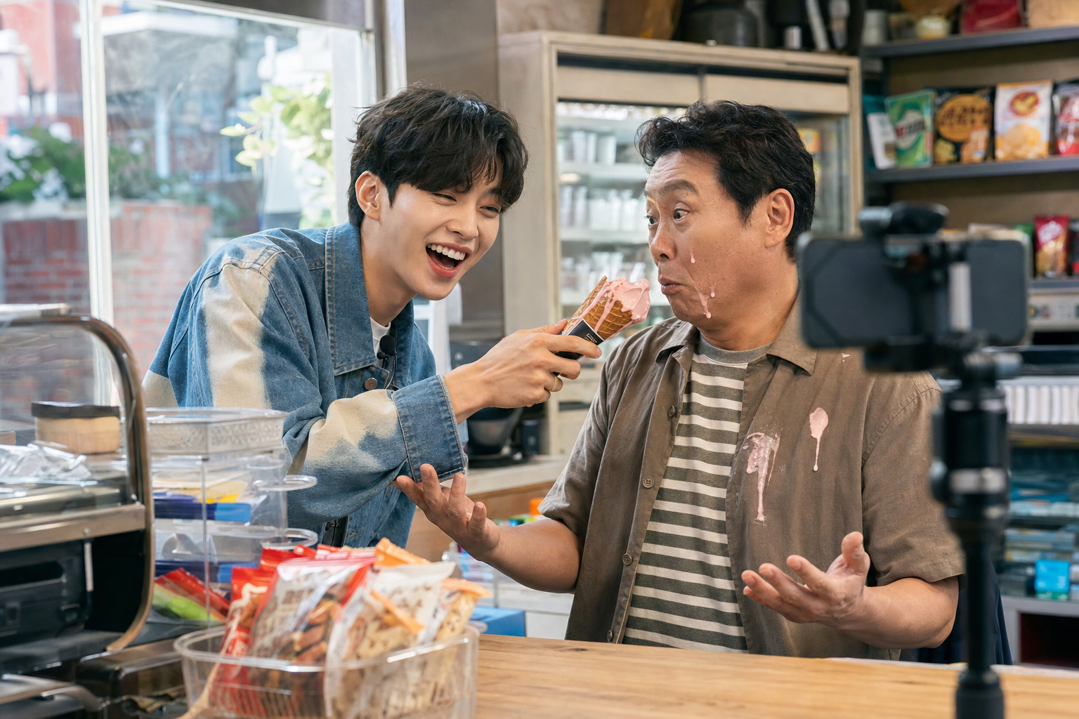 투모로우바이투게더 연준, 박지환과 숏폼 콘텐츠서 코믹 호흡