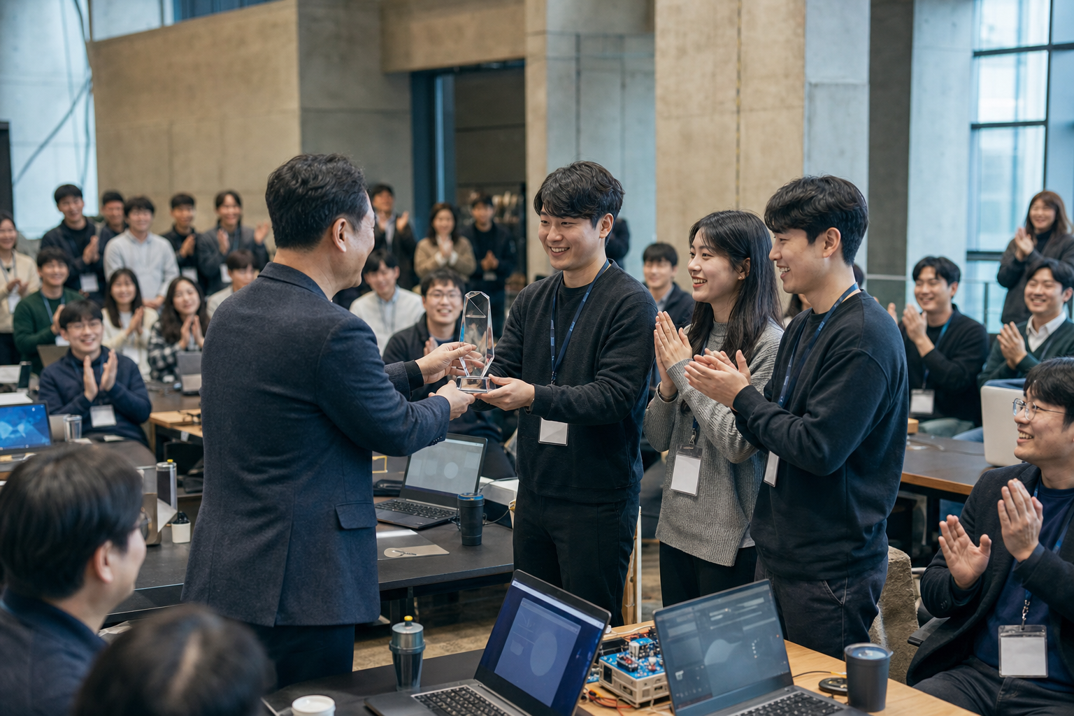 SKT-하나금융, AI 해커톤 성료…'T1'팀 대상 수상