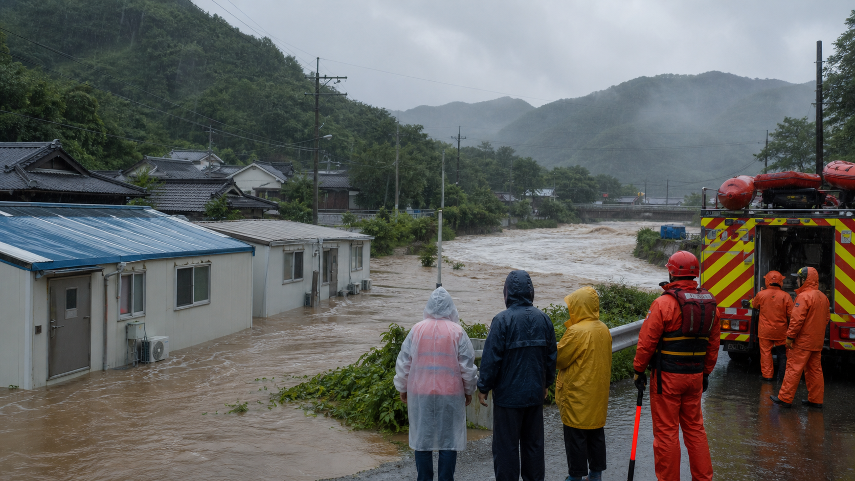 경북 북부 폭우로 366명 대피…산불 이재민 임시주택도 침수