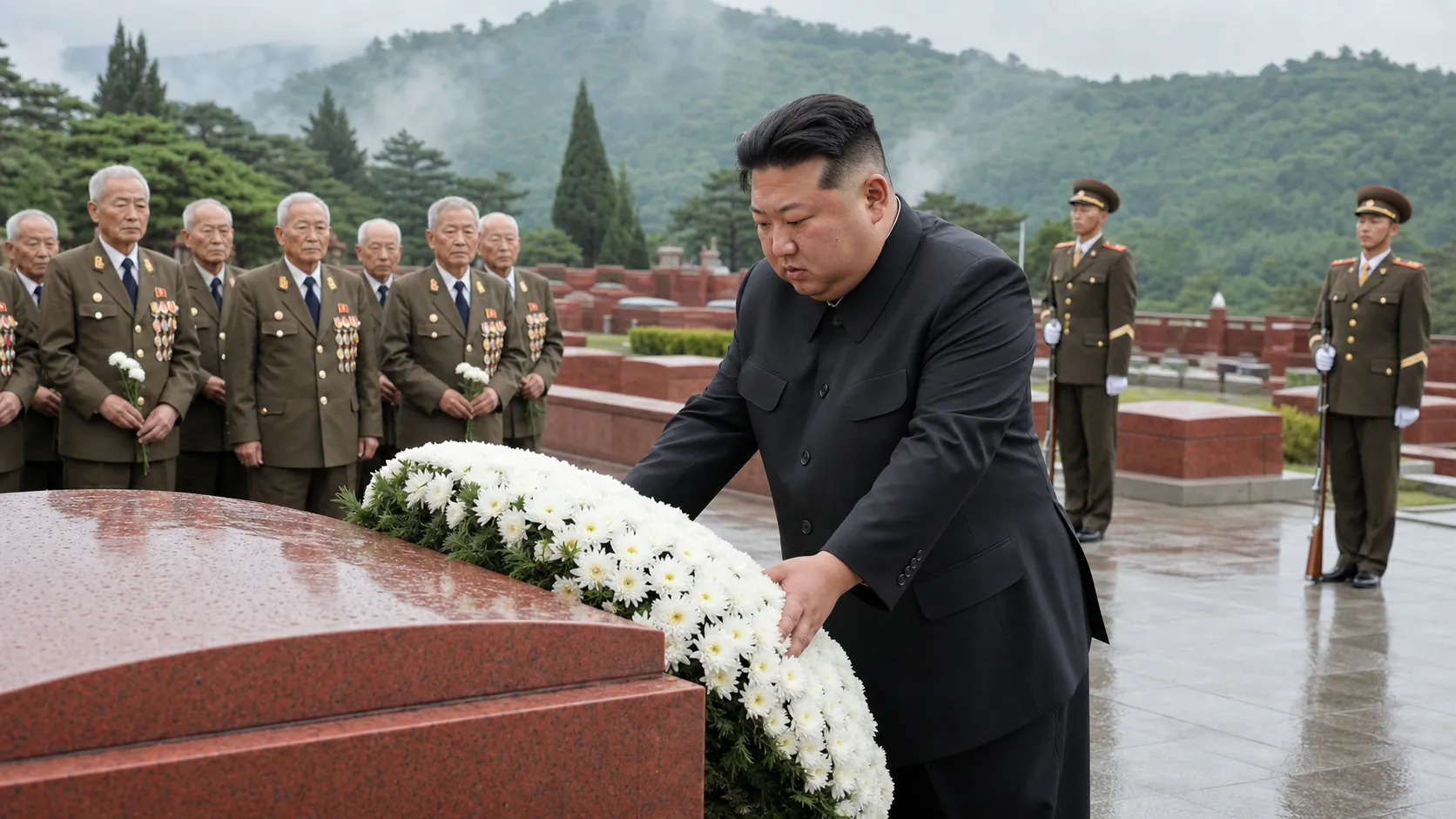 김정은, 정전협정 73주년 맞아 참전열사묘와 중국군 묘역 참배
