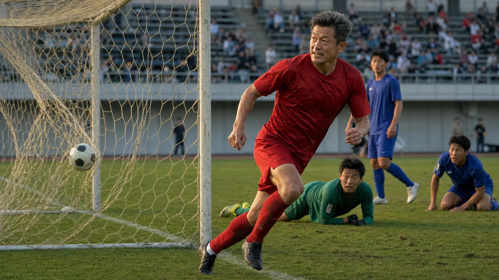 59세 일본 축구 전설 미우라, 4년 만에 그물 흔들었다