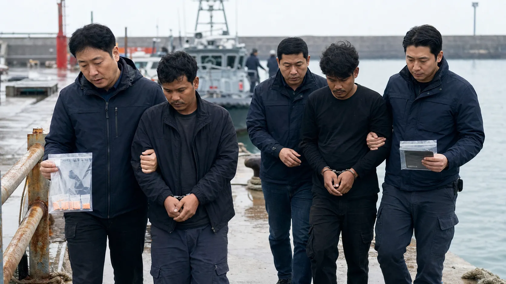 태국인 불법 체류자 2명, 마약 판매 및 투약 혐의로 해경에 검거