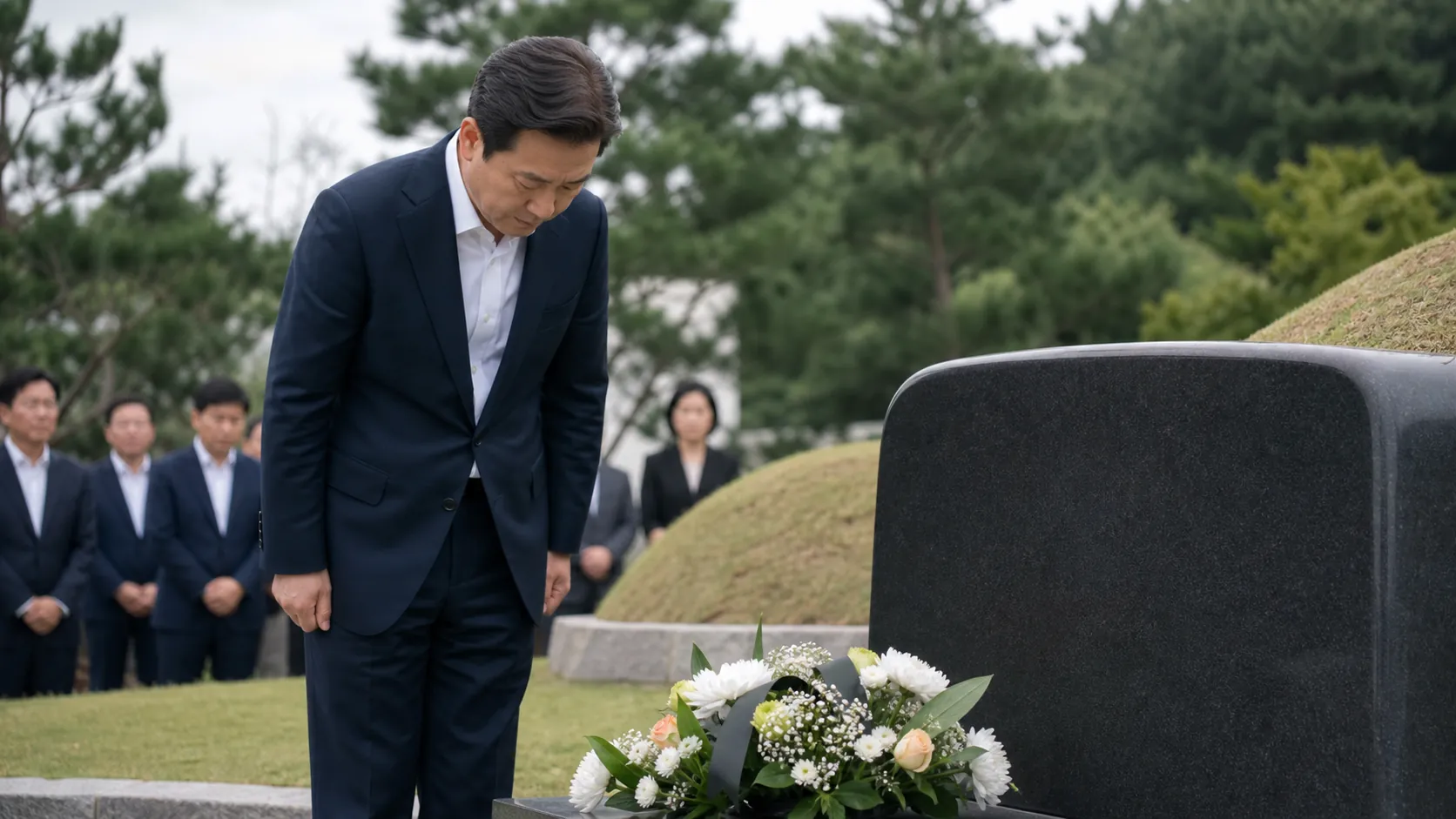 정청래, 충청권 투표 첫날 이해찬 묘역 참배…당원 주권 강화 다짐