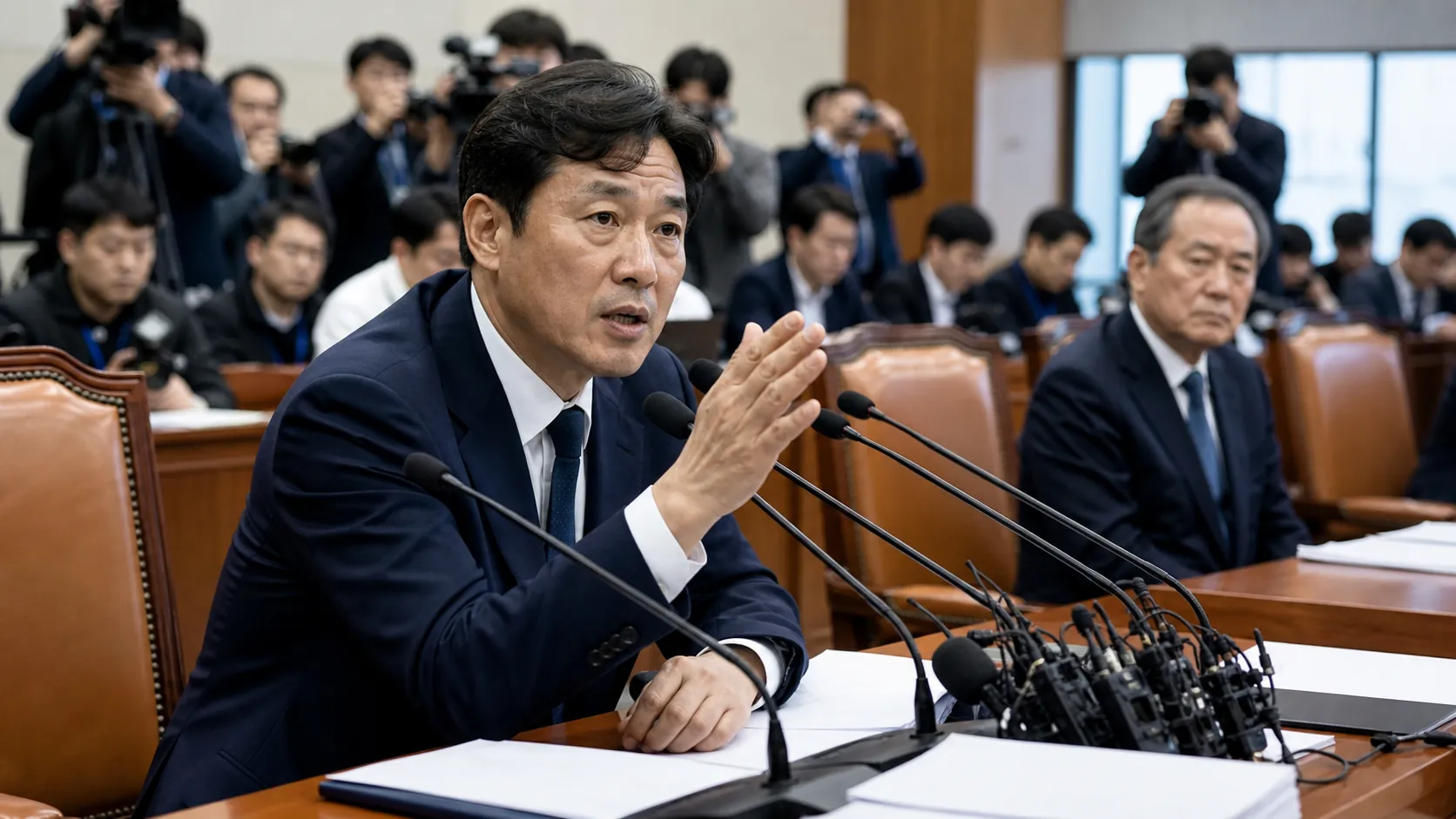 홍명보, 국회 청문회서 '38억 연봉'·'빵집 면접' 의혹 전면 부인