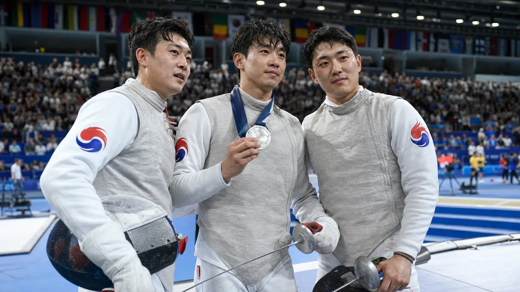 한국 펜싱, 세계선수권 종합 2위…남자 사브르 단체 은메달