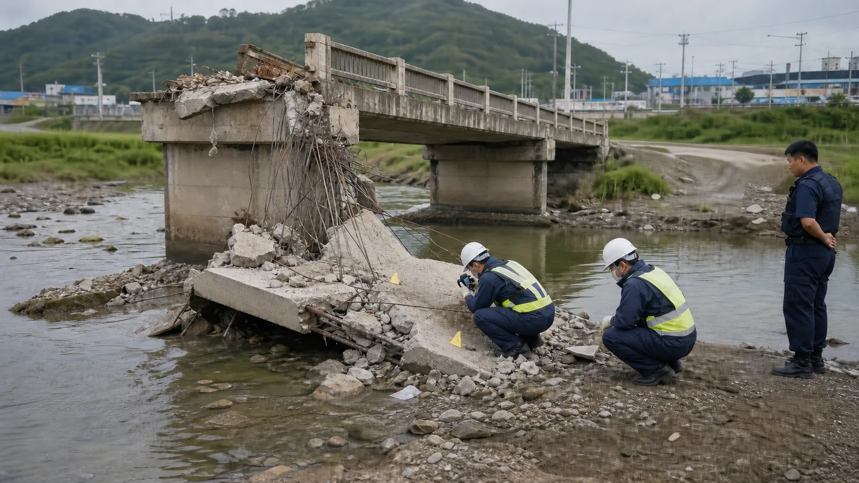 포항 보릿돌교 붕괴 원인 규명…해경·국과수 합동감식