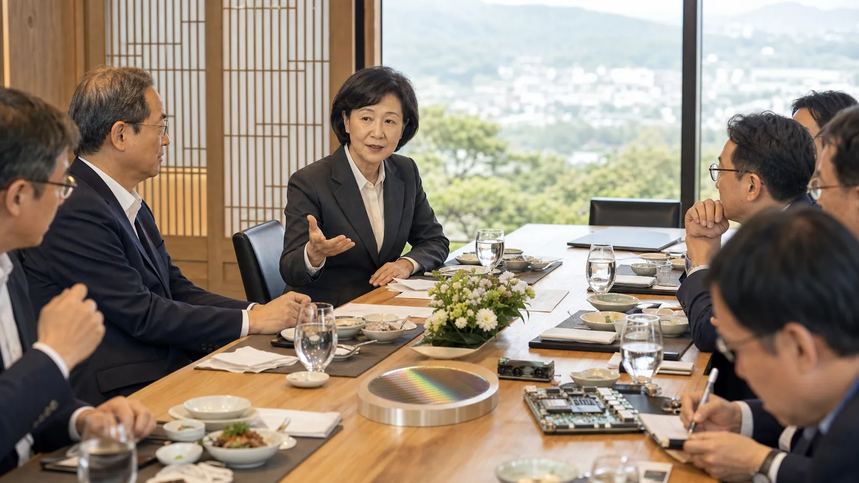 한성숙 총리, 충청권 반도체 협력 간담회 주재