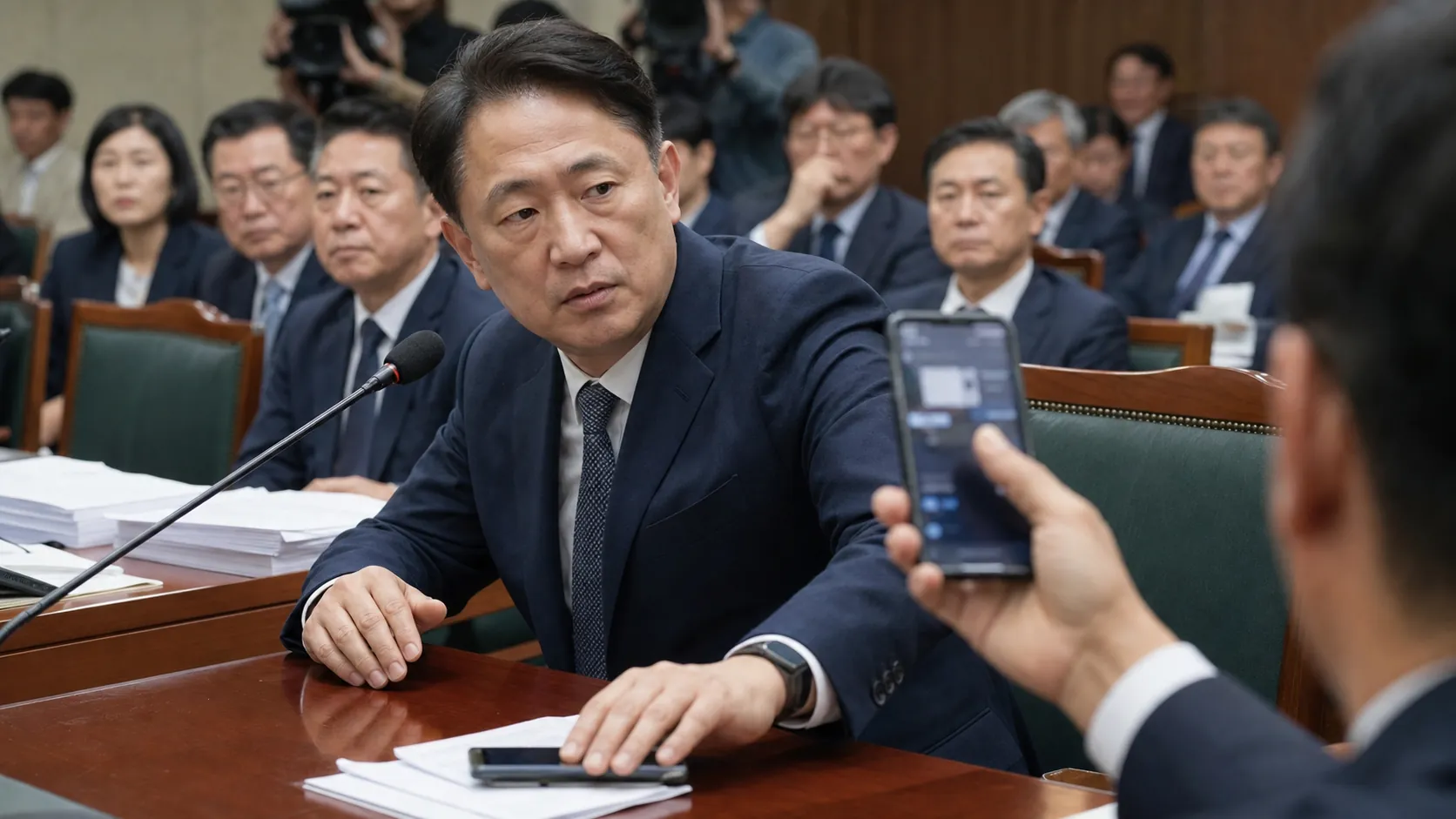 청문회장 로비 의혹 문자…정몽규 '놀고 있는 선배'라며 실명 공개 거부
