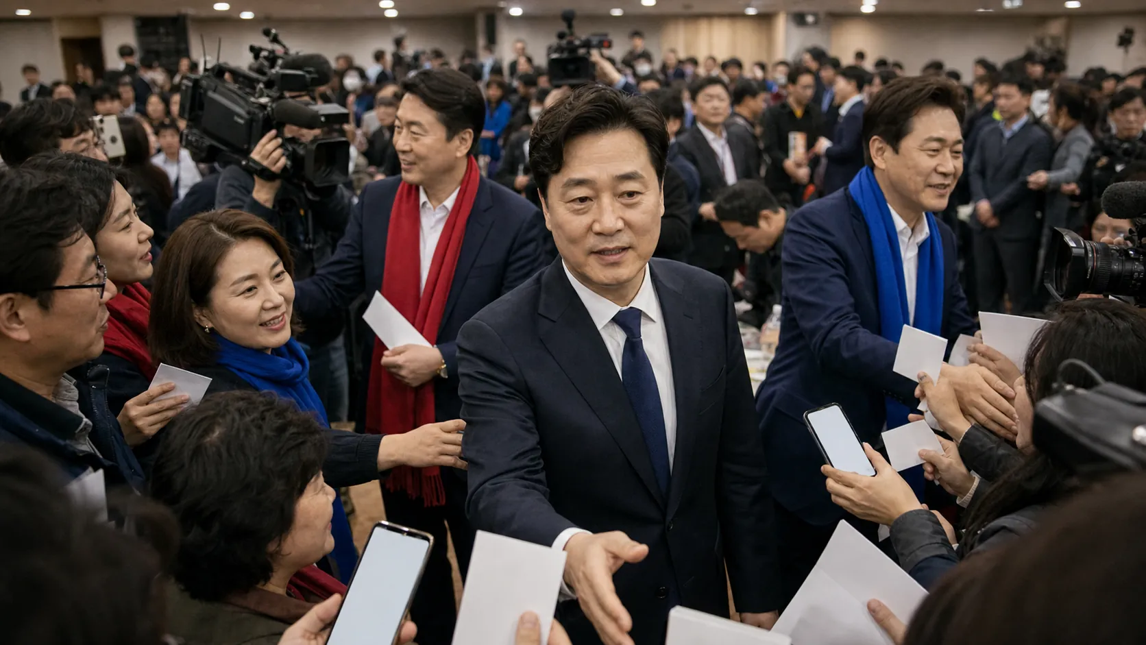 충청 경선 하루 앞두고 세 후보 득표전…정청래 과반 기대, 김민석 역전 자신