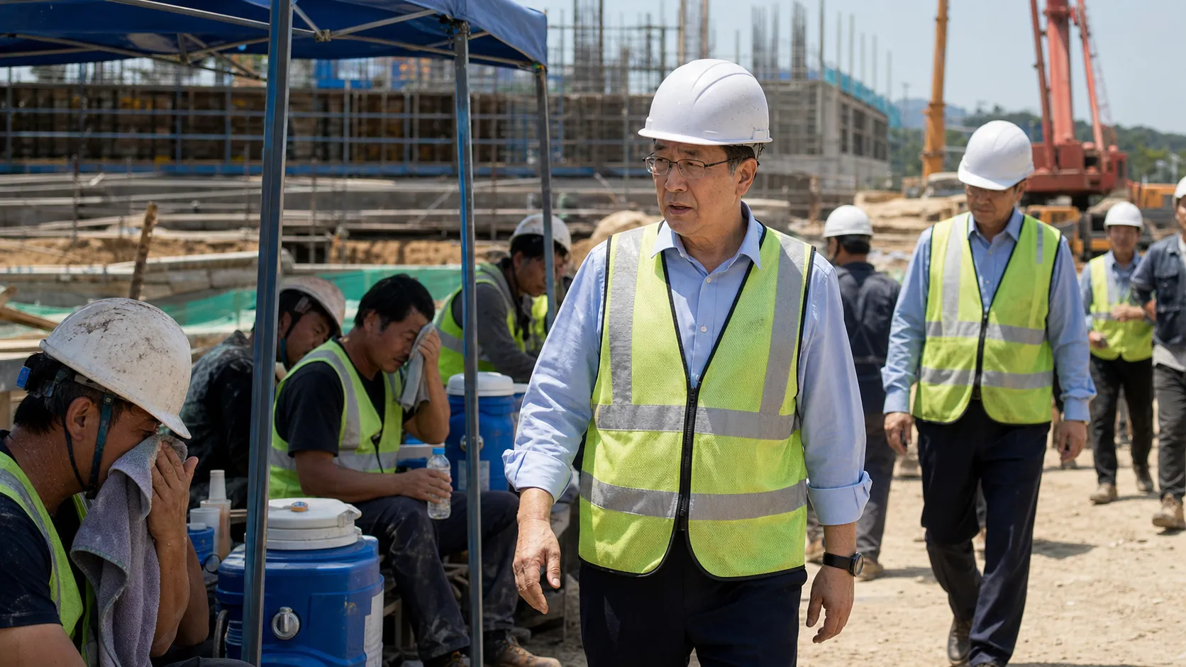수자원공사 사장, 구미 현장서 폭염 안전관리 점검…작업중지 요청제 활용 당부
