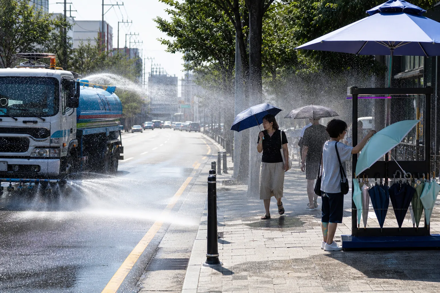 41도 폭염 속 양산시, 살수차 11대와 양산 대여소로 대응