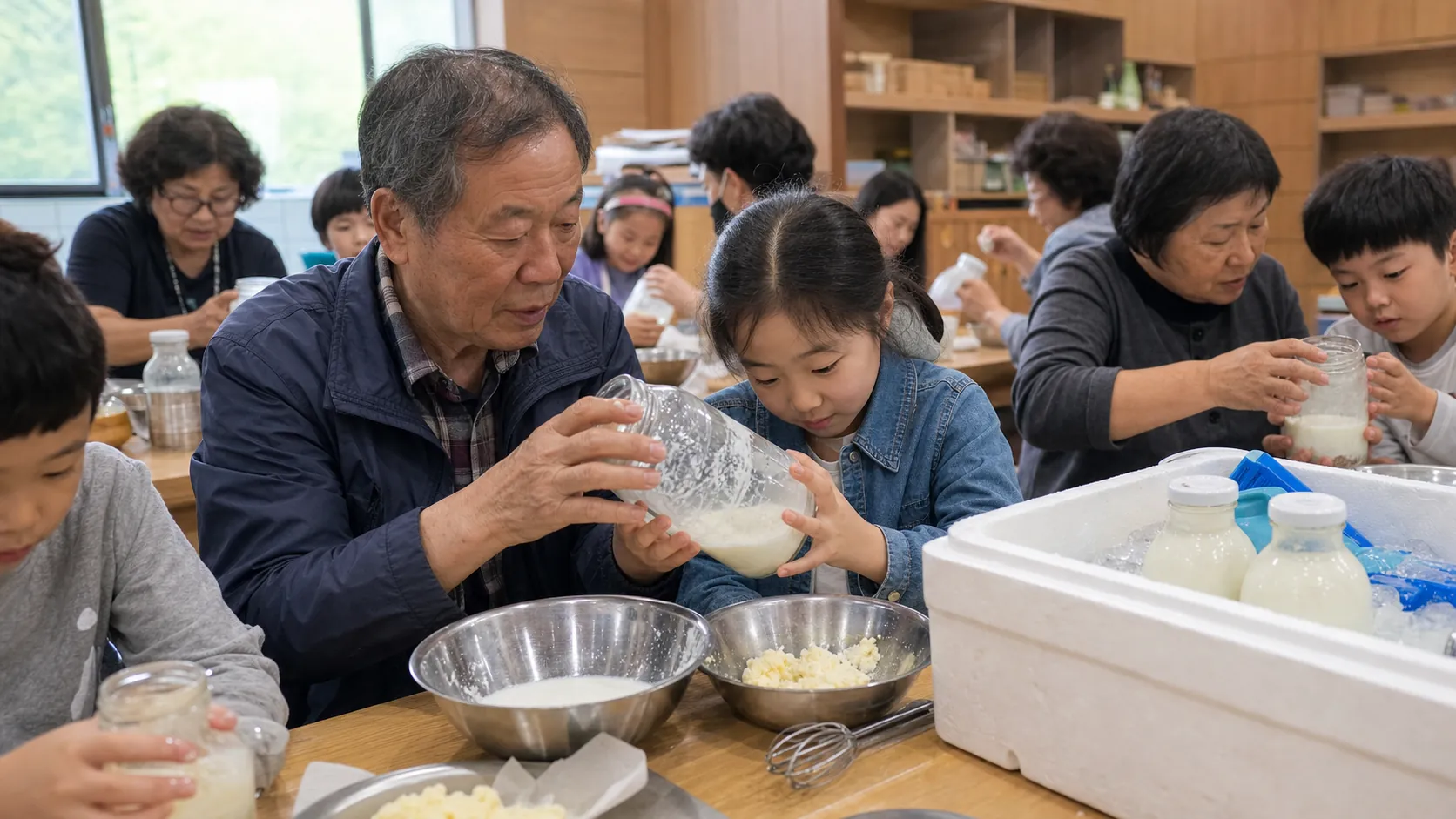 조손가정 16명, 우유로 익힌 생활과학
