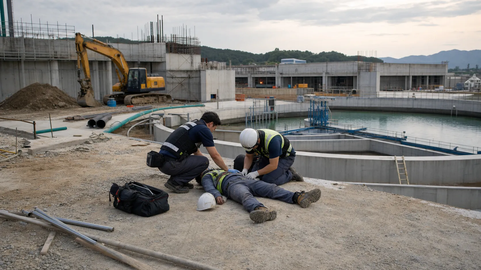 충주 정수장 증축 작업 중 50대 노동자 사망