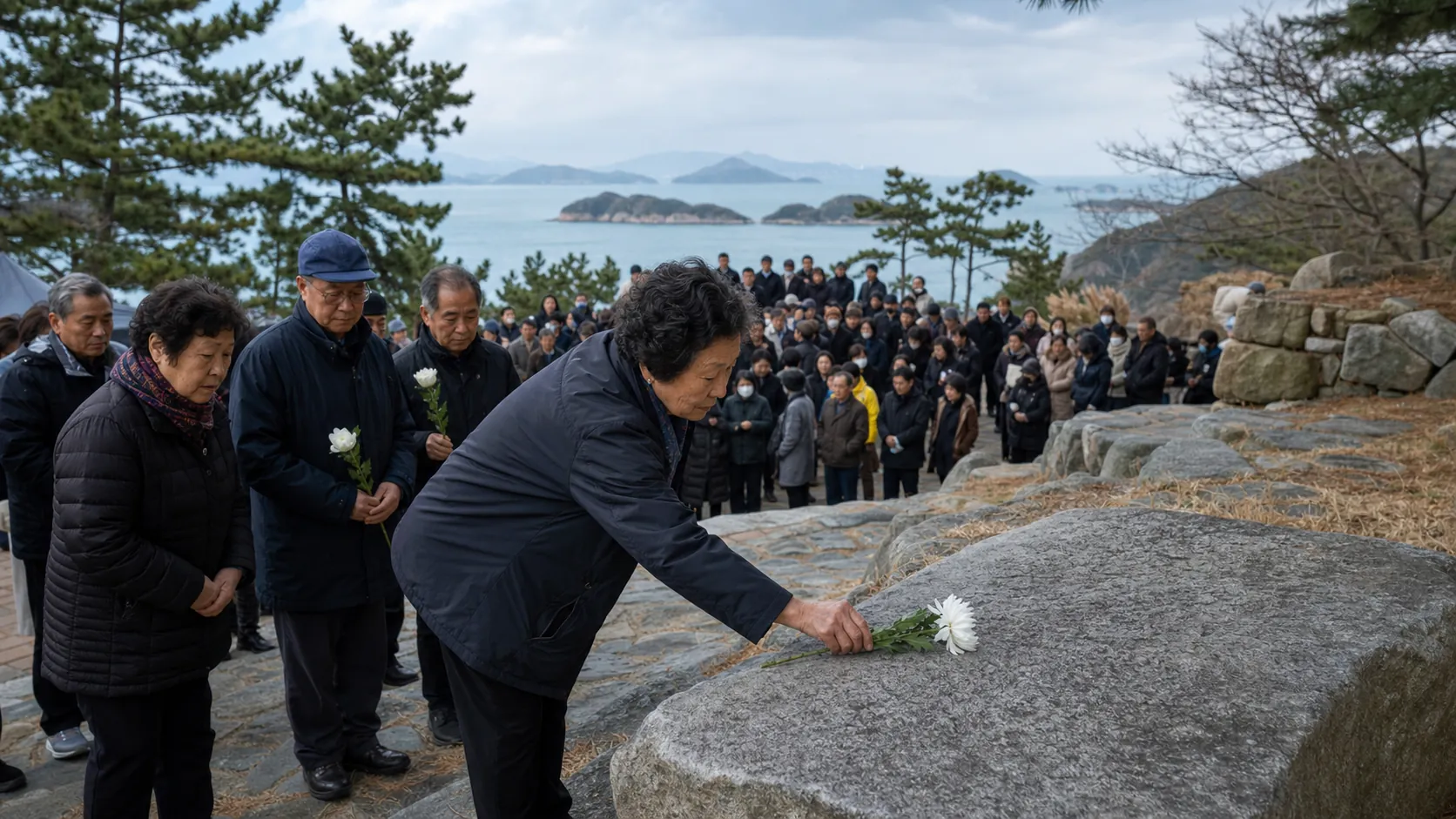 안도 이야포에 모인 100여 명, 민간인 희생 추모