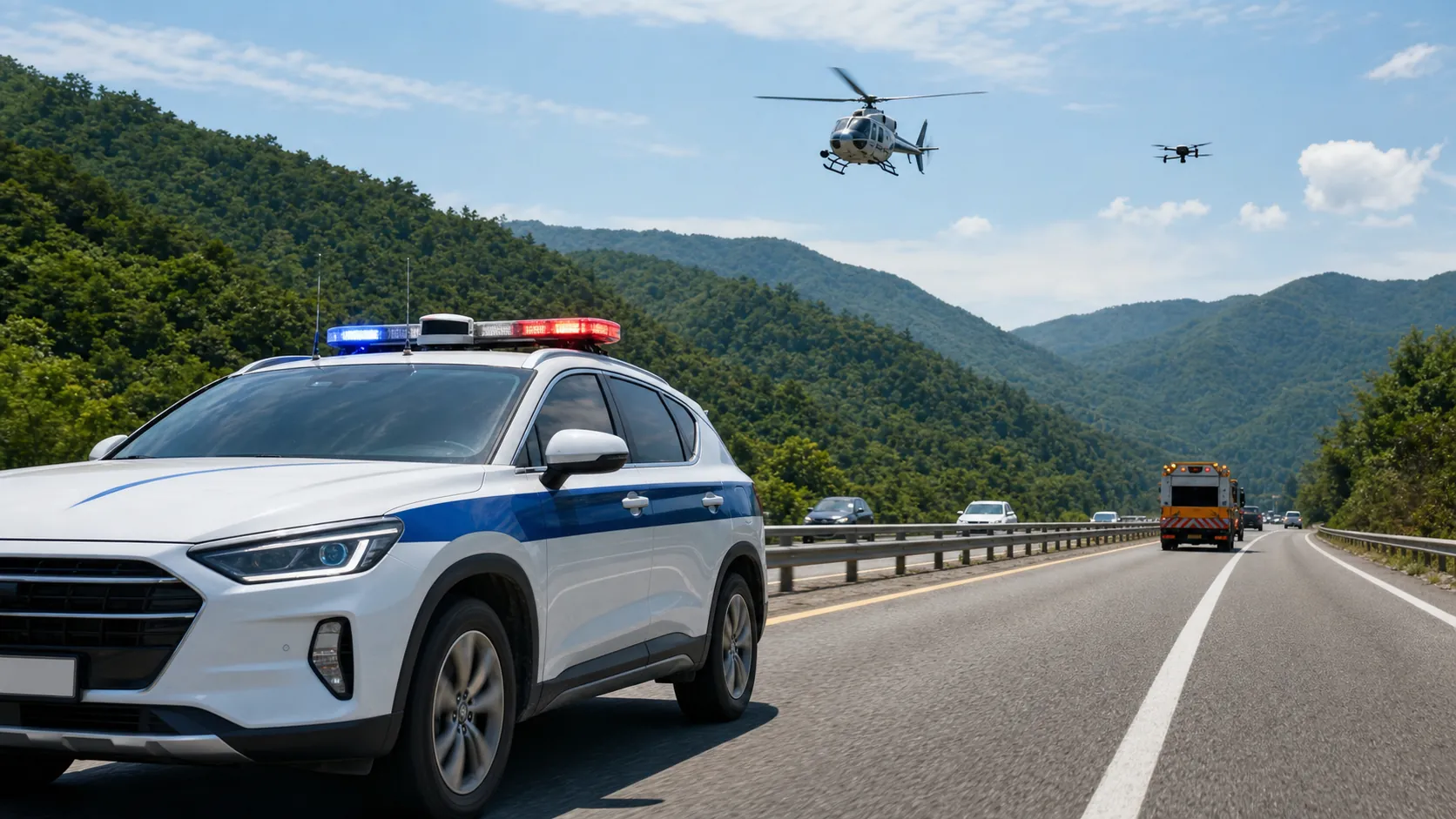 경남 고속도로에 헬기·드론 투입…휴가철 사고 예방