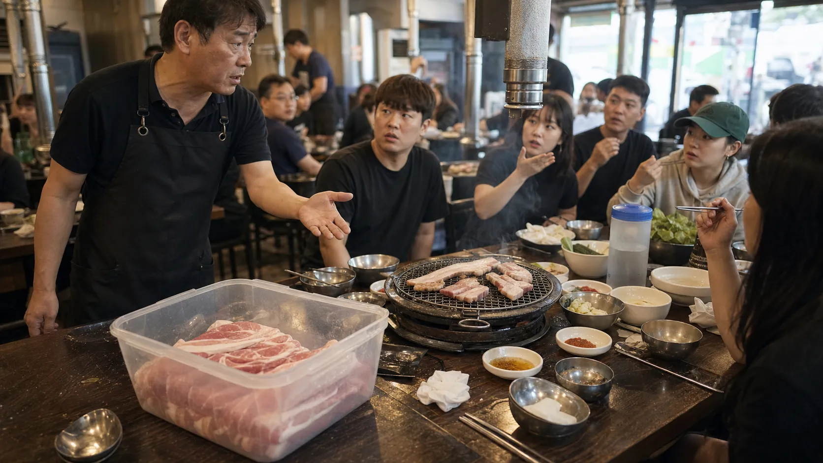 외부 고기 구워 먹은 단체 손님에 업주 고소 검토