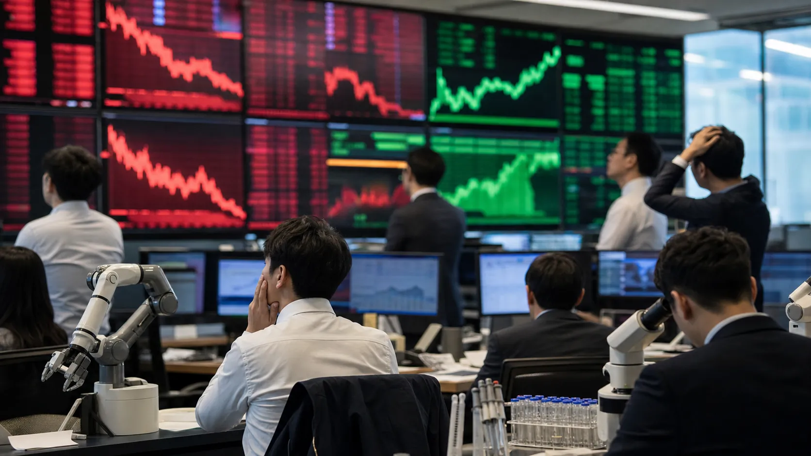 대형 반도체주 급락에도 코스닥은 상승