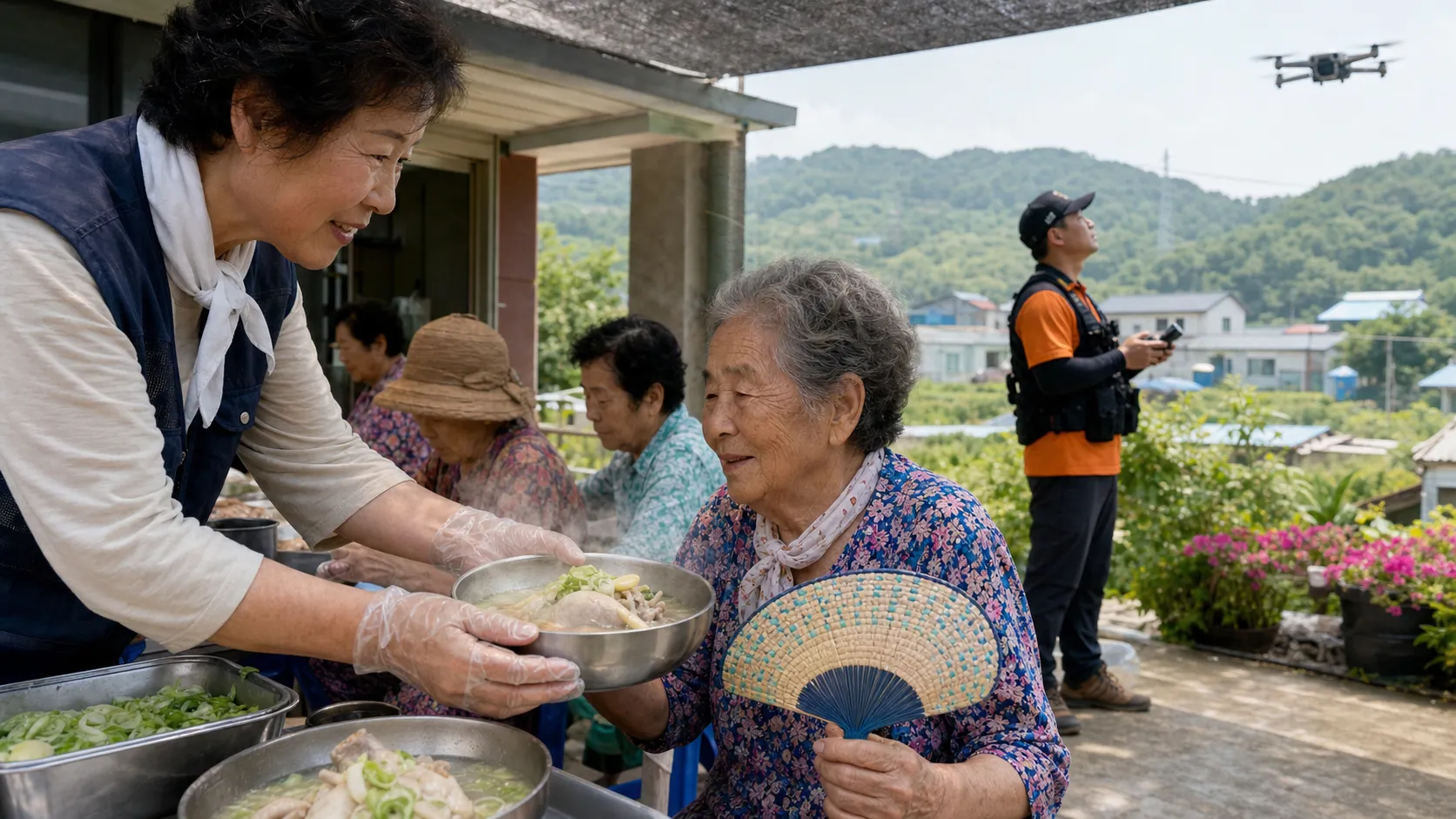 고흥 보양식 나눔·나주 드론 순찰로 폭염 대응