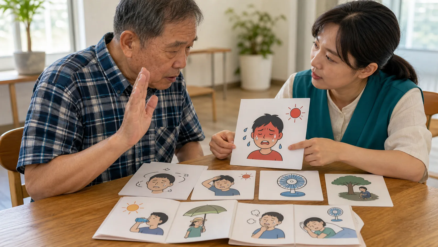 그림으로 온열질환 증상 알리는 안내물 배포