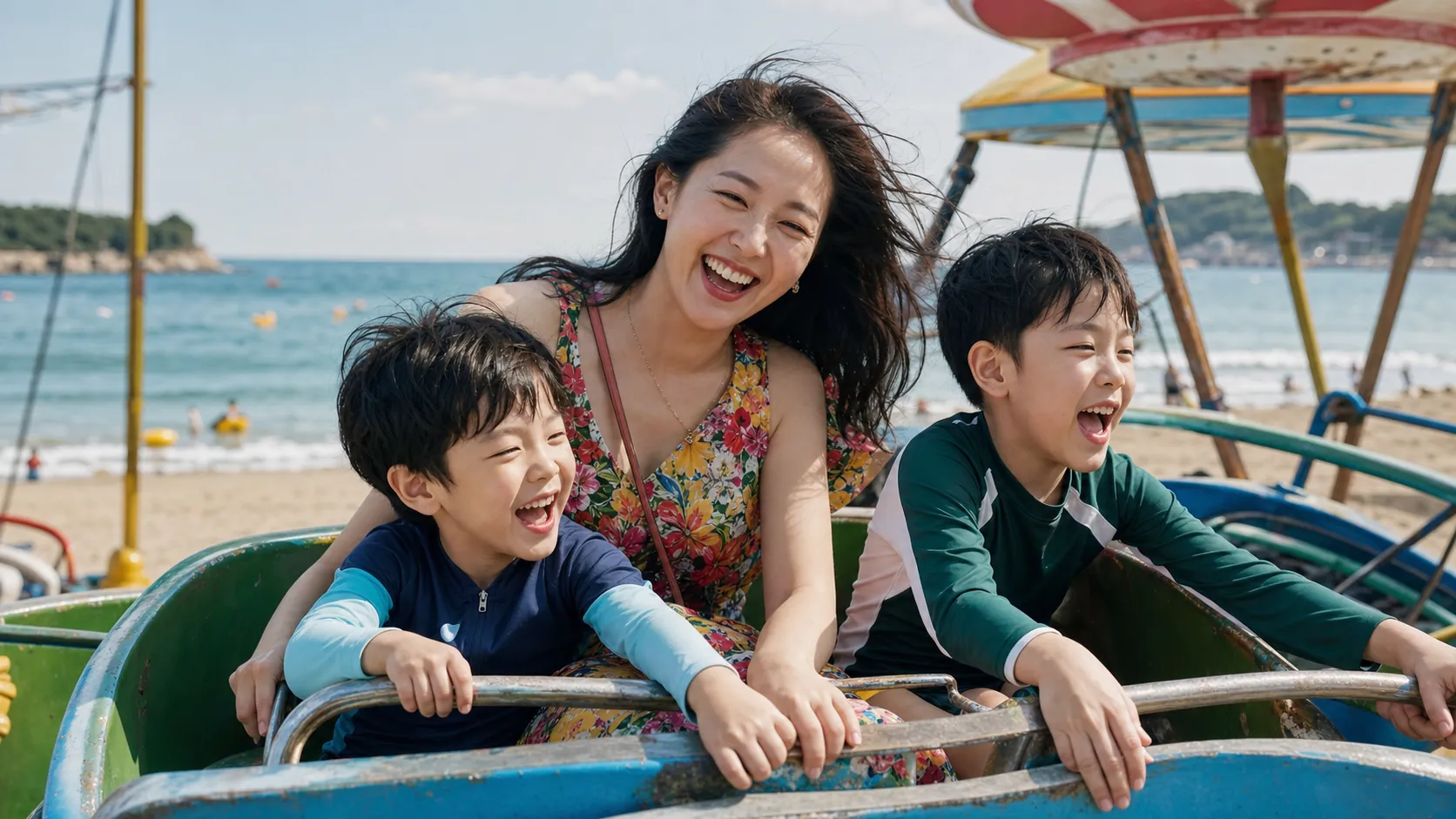 황정음, 두 아들과 여름 나들이 추억