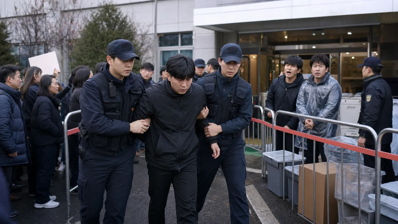 개표소 시위 중 경찰 업무 방해한 20대 3명 기소
