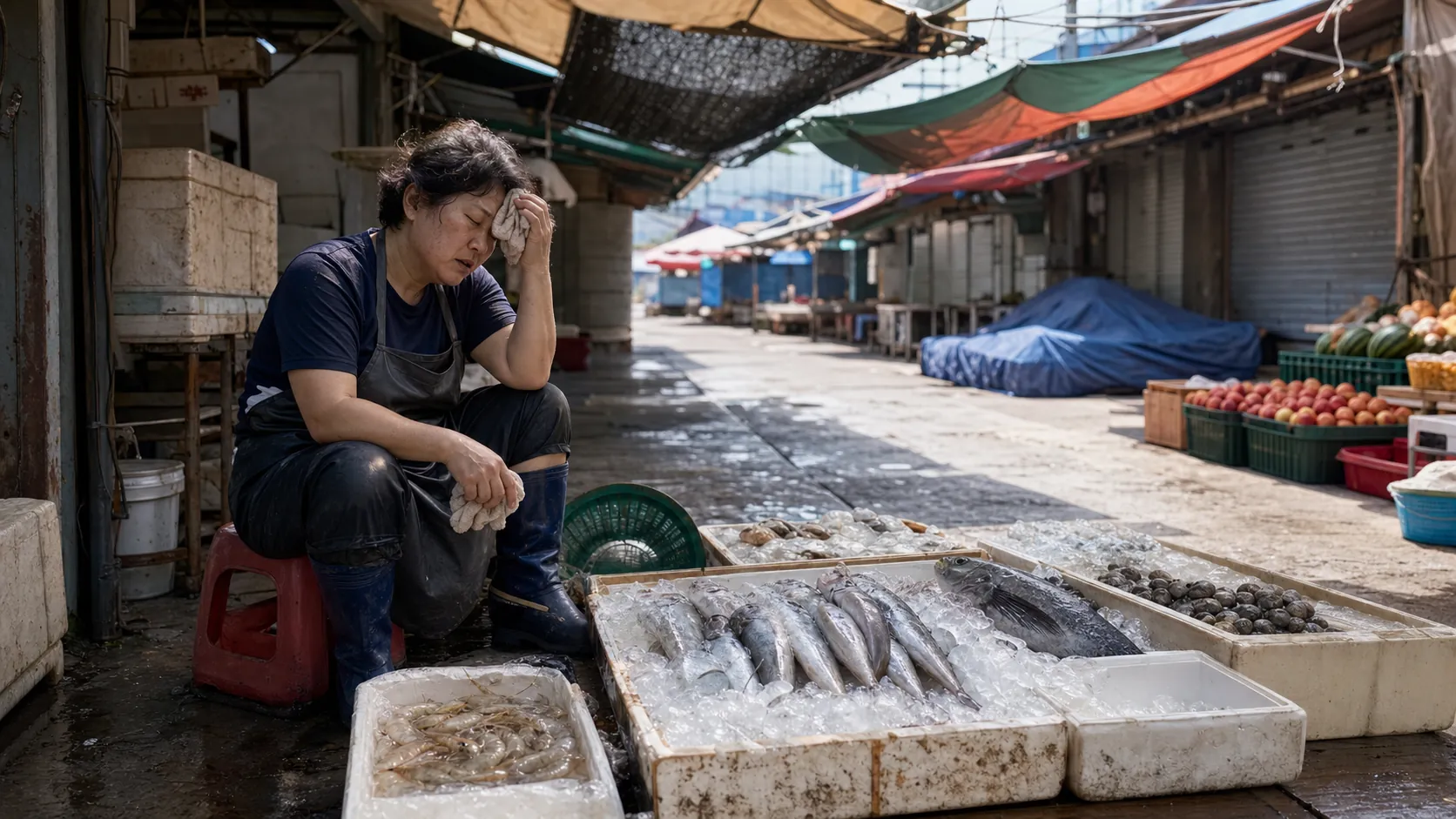 수도권 첫 폭염중대경보…하남 장터도 멈췄다
