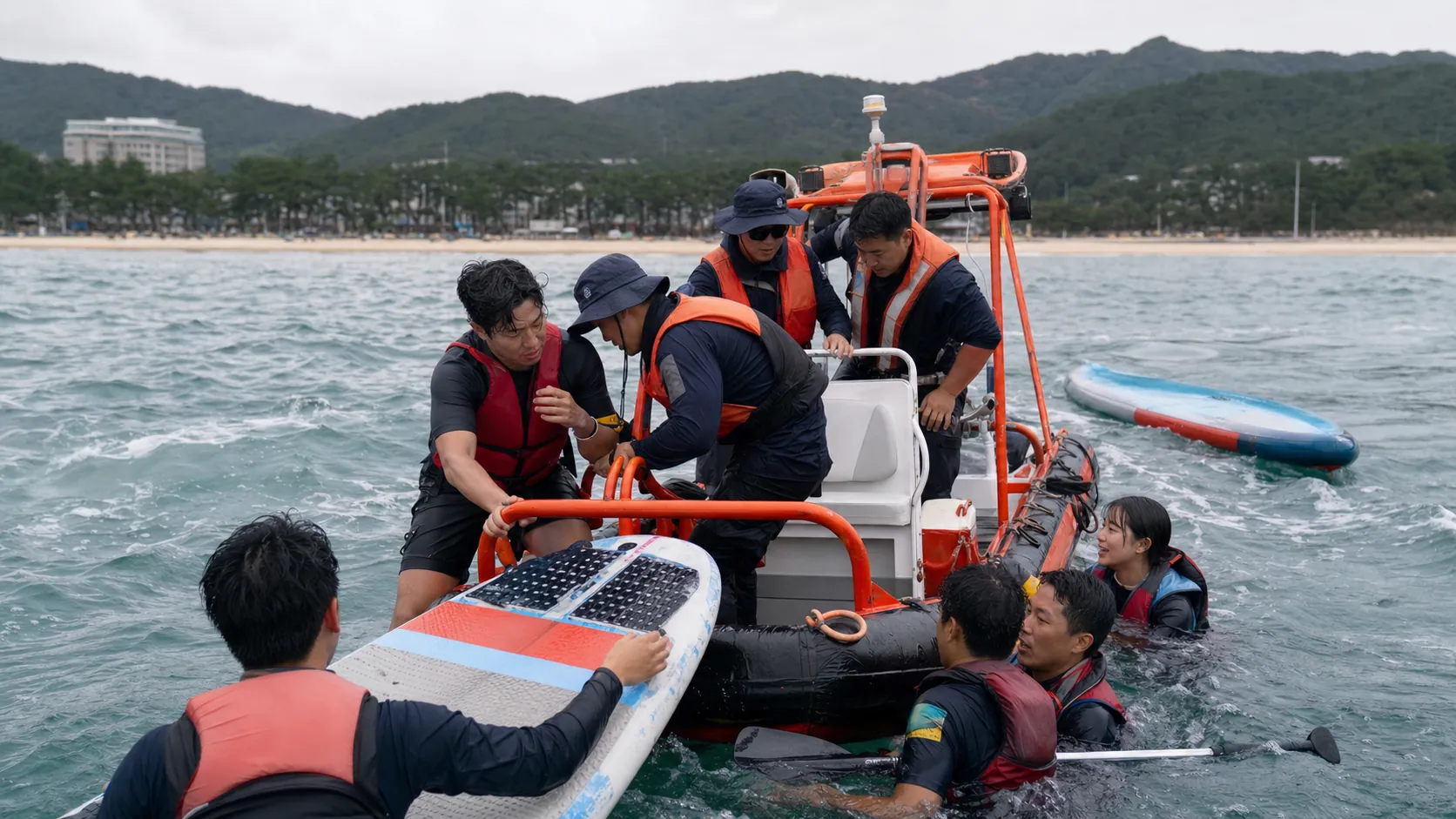거제 앞바다 수상레저객 4명 잇단 구조