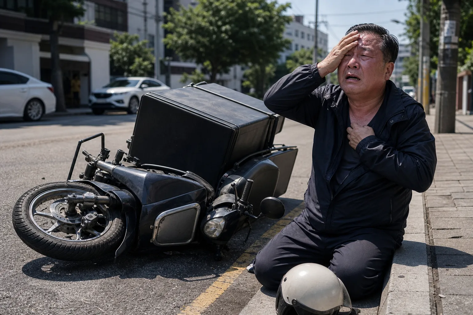 양주서 배달 오토바이 단독 사고…온열질환 의심