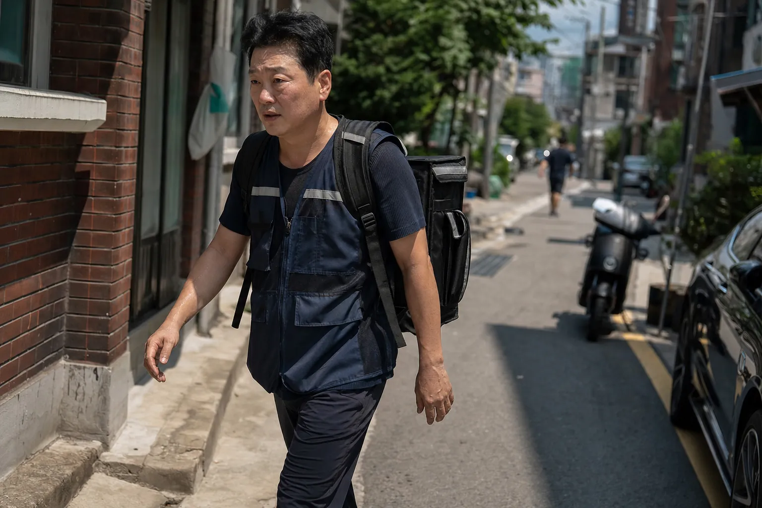 김종훈, 도보 배달 나서 플랫폼 노동 현안 청취
