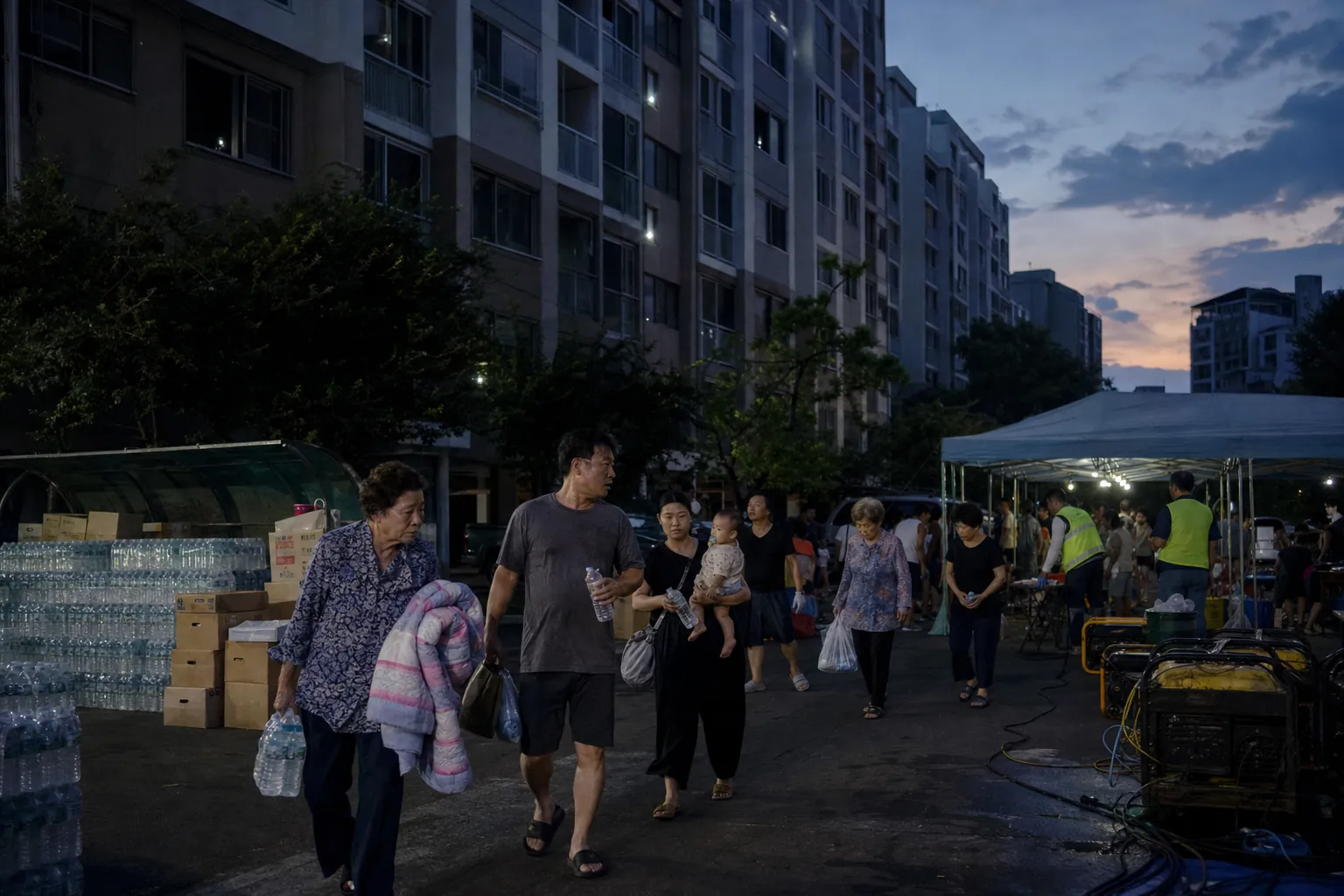 무안 480세대 아파트 전력 두절…폭염 속 대피