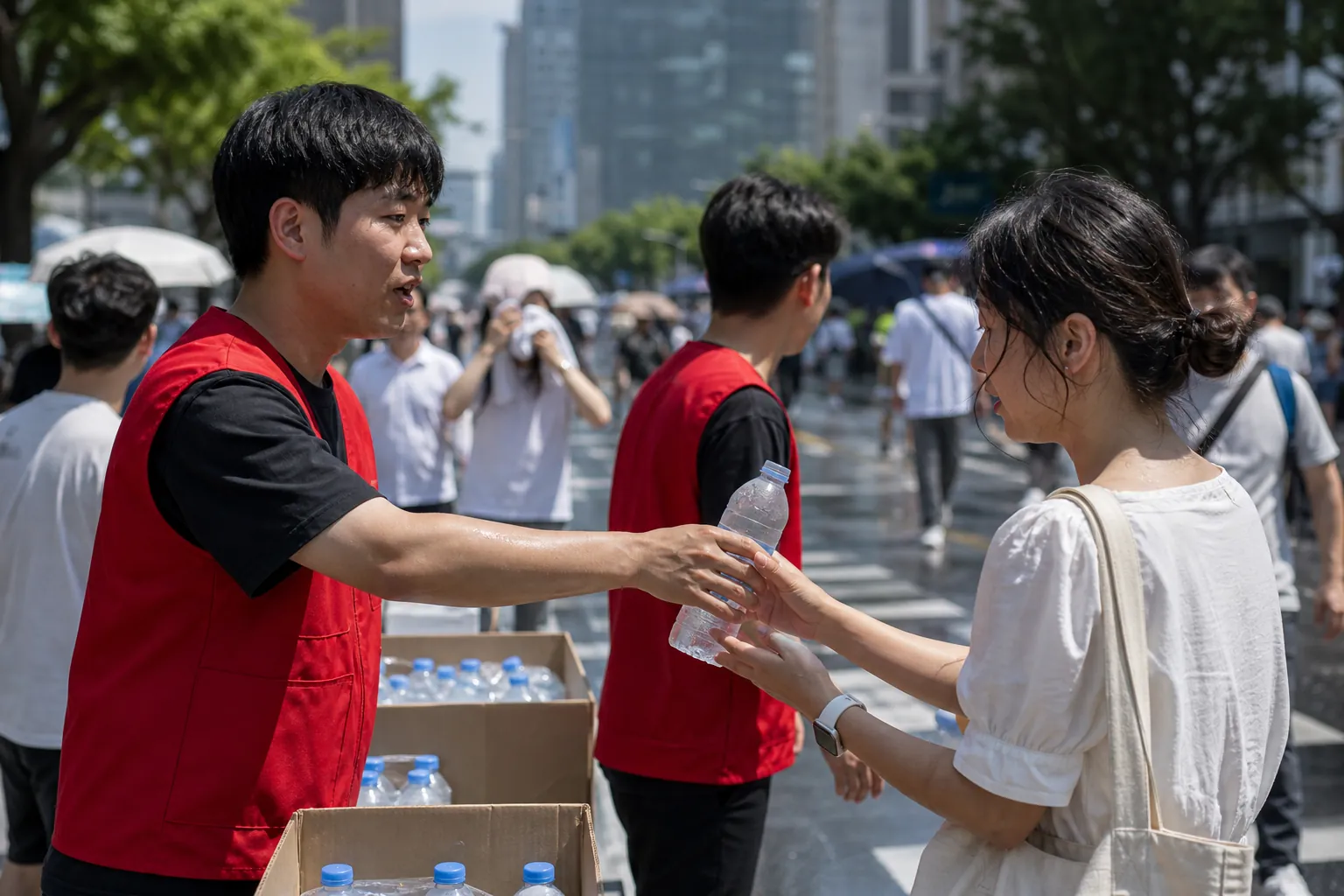 구세군, 7개 권역서 폭염 대응 생수 지원