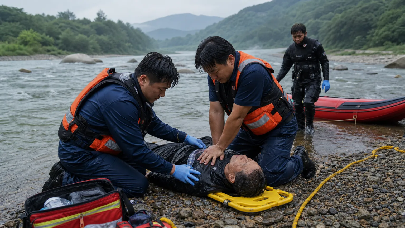 삼척 근덕면 하천서 50대 사고…병원 이송
